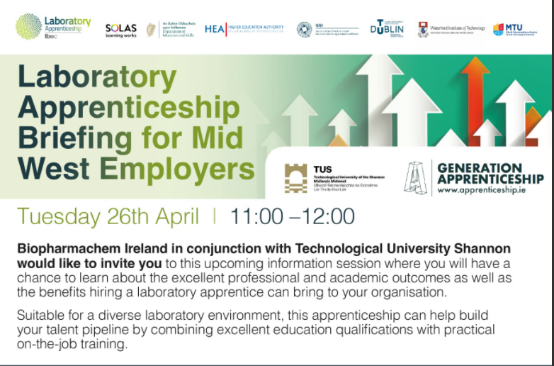 Still time to register for the laboratory apprenticeship employer information session, taking place tomorrow at 11am. A great opportunity to explore the option of hiring an apprentice for your lab. Register your attendance here lnkd.in/g2CpCxmA #generationapprenticeship