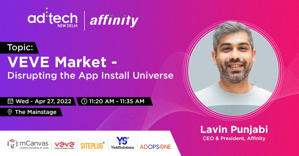 Affinity Media (@affinitymediagr) on Twitter photo Be sure to catch <a href="/AffinityMediaGr/">Affinity Media</a>'s President & CEO <a href="/lavinpunjabi/">LavinPunjabi</a>'s presentation on 'VEVE Market - Disrupting the App Install Universe' at <a href="/adtechIndia/">ad:tech New Delhi</a> on April 27, 2022 from 11:20 AM onwards.
#Adtech #adtech2022 #adtechin #appinstalls #performancemarketing #appgrowth #installs Be sure to catch <a href="/AffinityMediaGr/">Affinity Media</a>'s President & CEO <a href="/lavinpunjabi/">LavinPunjabi</a>'s presentation on 'VEVE Market - Disrupting the App Install Universe' at <a href="/adtechIndia/">ad:tech New Delhi</a> on April 27, 2022 from 11:20 AM onwards.
#Adtech #adtech2022 #adtechin #appinstalls #performancemarketing #appgrowth #installs