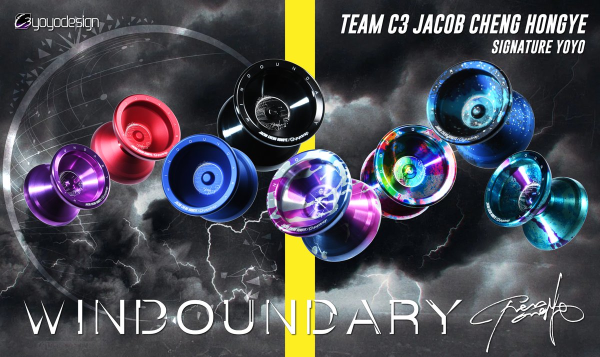 C3yoyodesign's tweet photo. Team C3 Jacob Cheng Honyge "#c3windoundary"!

- 64.1g > 65.0g
- Hubs redesigned, tough for 5A more stable for 1A control.
- Increased rim weight, spinning power sleep time level up.
- @PoryKon SP edition!

Get ready for #5AMAY, worldwide release at 4-26!

#c3yoyodesign #ヨーヨー https://t.co/JSRtrkFnMz