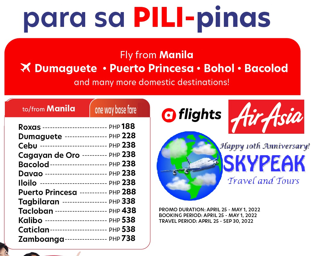 sky_peak's tweet photo. #AirAsia Domestic Flights promo fares @AirAsiaFilipino @airasia #Skypeak Travel &amp; Tours visit our fb 4 details https://t.co/JONIgLzfZ2 
#SimplyFly #airasiaForEveryone #airasiasupersale 
#itssuper #airasiaSimplyFly #airasiasuperappPH #airasiaSuperApp⁣ #airasiaItsSUPER ✈️ https://t.co/JtJuCC83G1