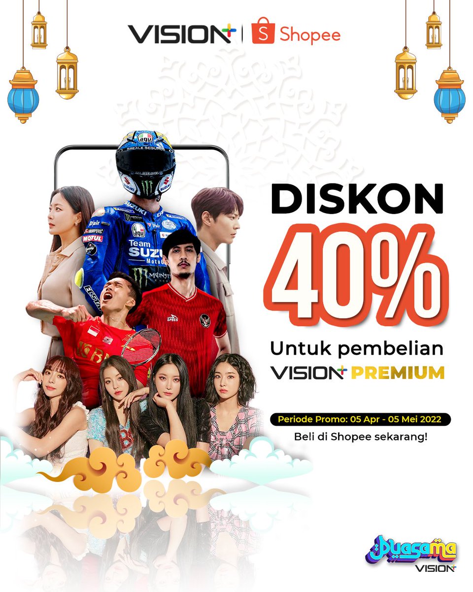 Official_MNCTV's tweet photo. Kalau kamu beli kamu beli paket @visionplusid Premium di Shopee, kamu bisa dapat diskon 40% di Ramadhan Sale.
Tunggu apa lagi? Yuk berlangganan Vision+ sekarang juga! dan nikmati lebih dari 18.000 jam tayangan menarik. https://t.co/0DaGlw5cxv
#visioplus #VisionplusXShopee https://t.co/ABR0INvwm4