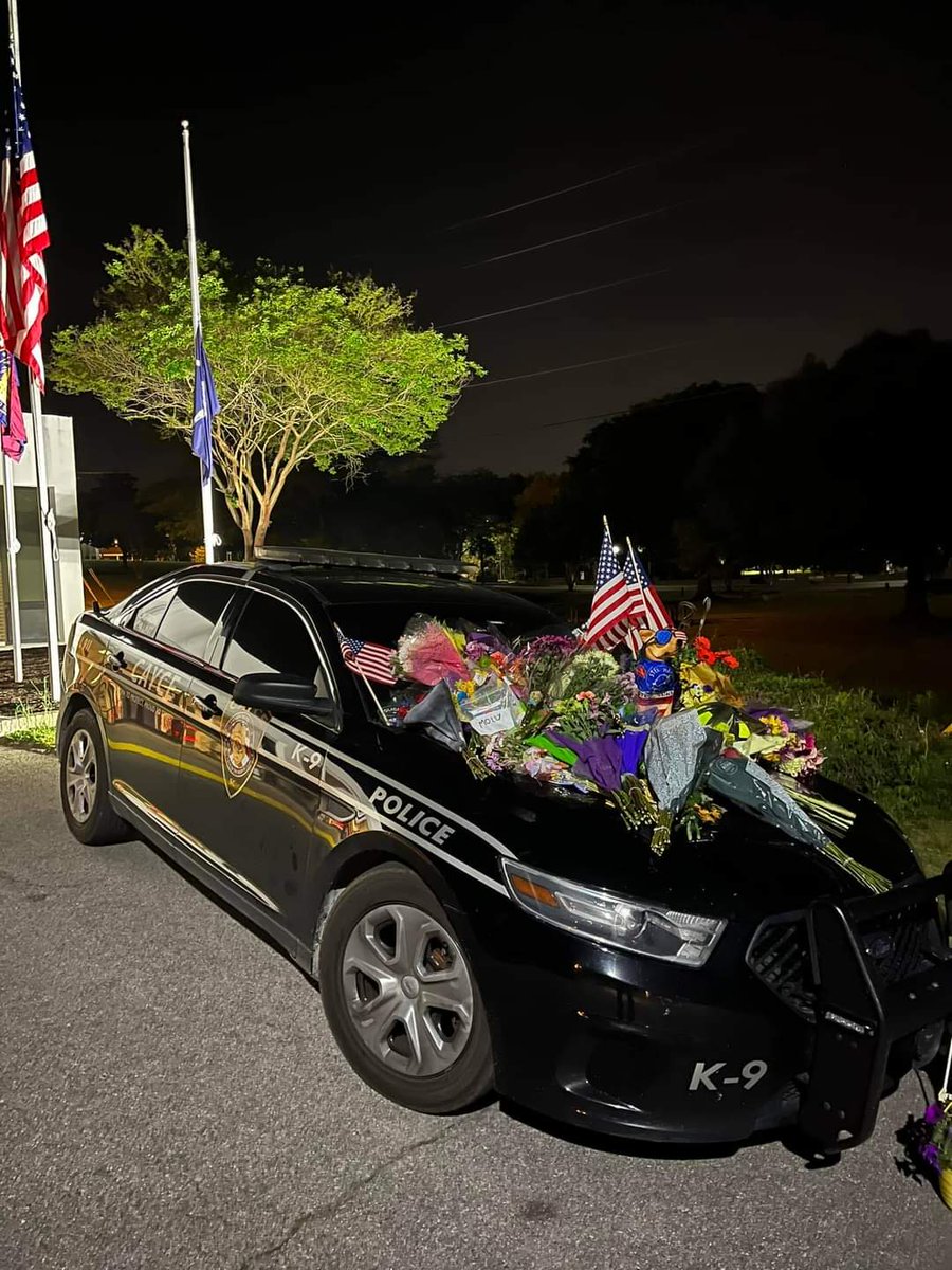 Fallen Cayce Officer Barrs patrol vehicle.