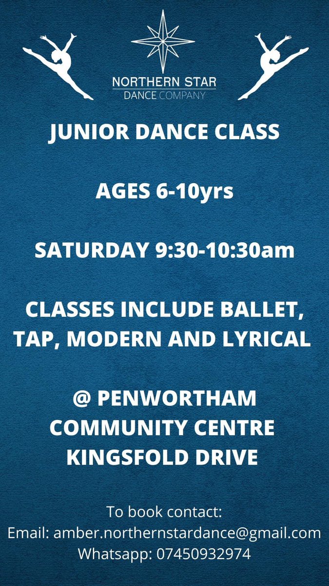 Northern_Star_C's tweet photo. We are still enrolling for our Junior dance class which includes a mix of Ballet Tap Modern and Lyrical! 
#Penwortham #Preston #Dance #Danceclass #learntodance https://t.co/7SO095gVN4