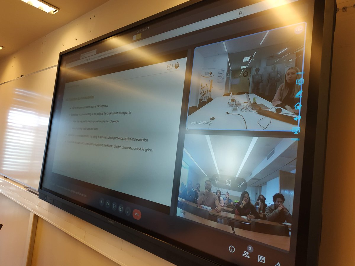IfrosMaster's tweet photo. Today we have a special guest, Lorna McKinlay from @PALRobotics, is talking about Service Robotics to improve people's quality of life, as part of the Hands-on Perception course of the masters. 

#Industry #AssistedLiving #technology https://t.co/87sEMeT7jf