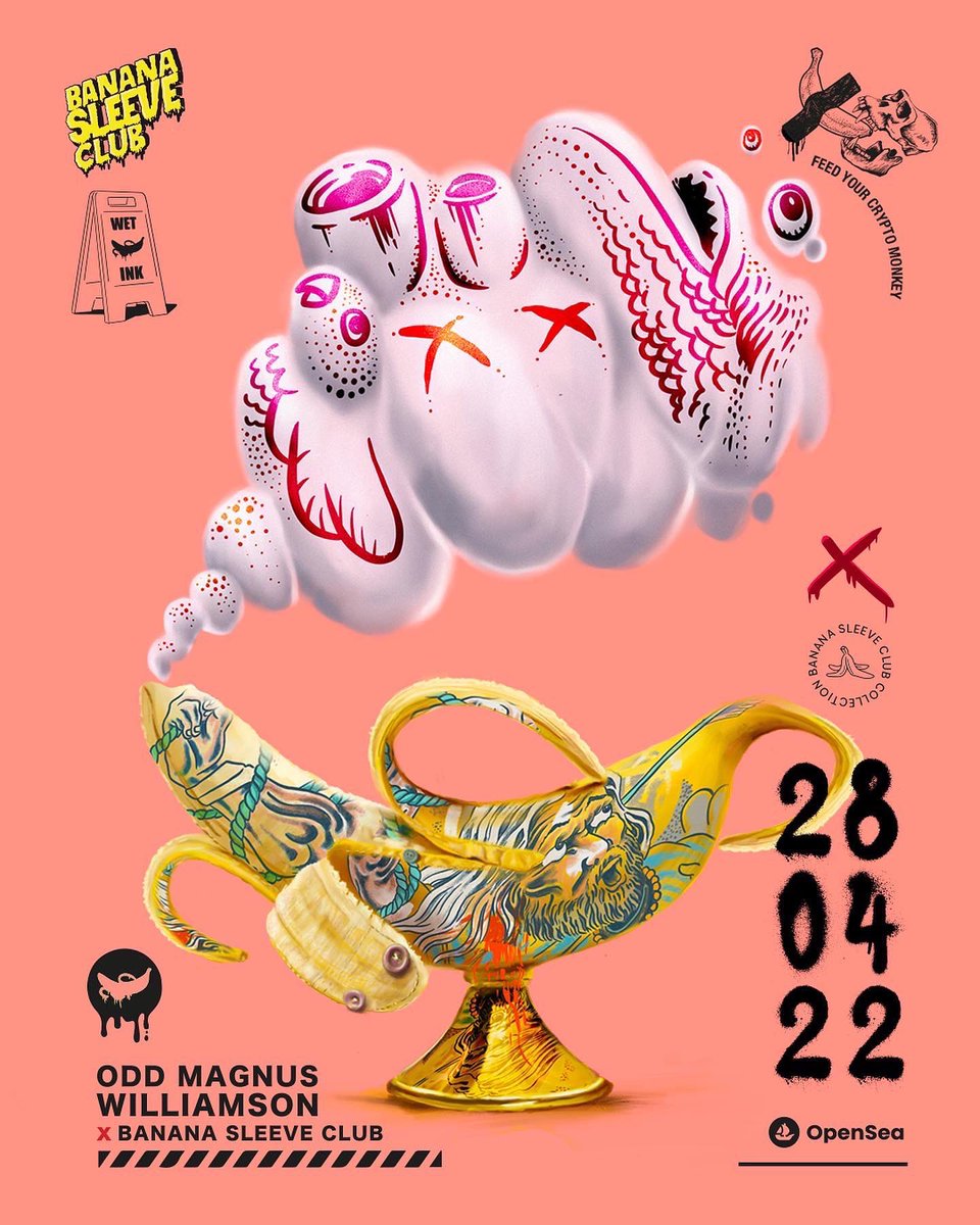 New #nft Collab coming this thursday! Odd-Magnus Williamson X Banana Sleeve Club on Opensea #NFTCommunity #NFTdrop 🍌