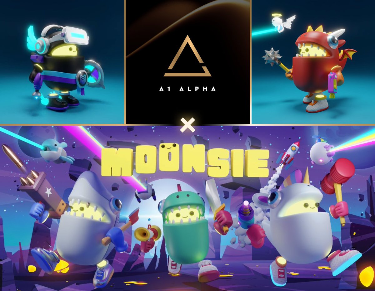 A1AlphaNFT's tweet photo. 💥A1 🤝 Moonsie 💥

5,555 Unique Fully Animated 3D Moonsies Play-And-Earn Battle Royale Party!

2x WL spots from @Moonsie_NFT !

 1⃣RT &amp; Like
 2⃣Follow @Moonsie_NFT &amp; @A1AlphaNFT &amp; @m1s0_eth &amp; @HustlerP90
 3⃣Tag 3 friends!

⏳48 hours!
 #NFTs #WLGiveaway #NFTCommunity https://t.co/RfAJYJU5dJ