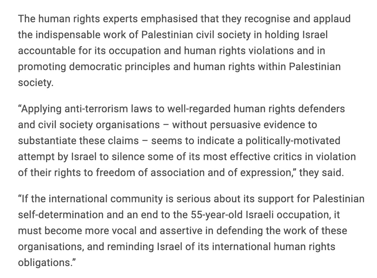 AhmedAbofoul's tweet photo. 🚨 BREAKING: UN experts call on governments to resume funding for six Palestinian CSOs designated by Israel as ‘terrorist organisations’
“Israel has had six months to substantiate its accusations and it has failed to deliver”
@UN_SPExperts
#StandWithThe6
https://t.co/PVjavLuUhA https://t.co/wYb87EyZso