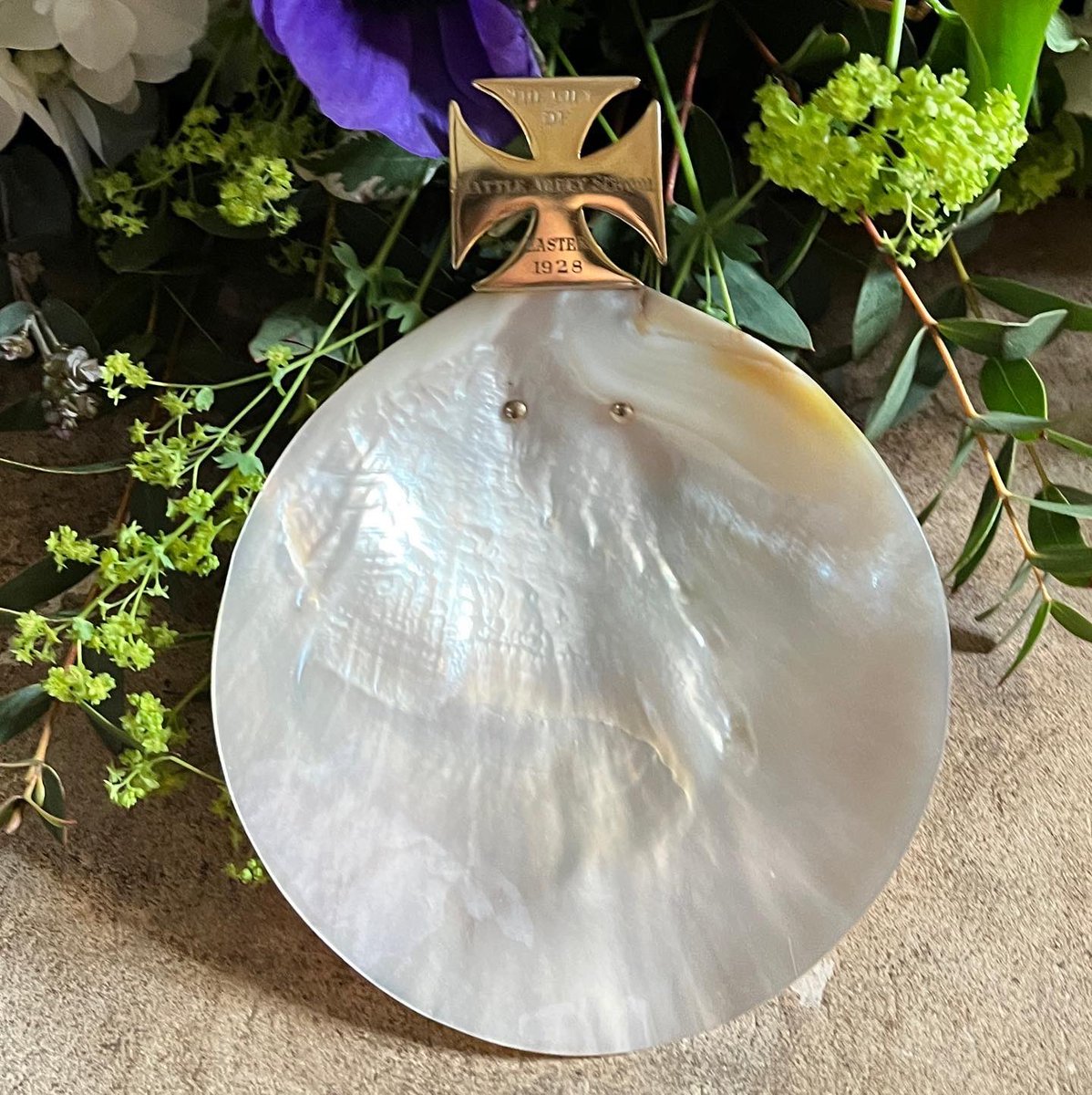 stmarysbattle's tweet photo. BATTLE ABBEY SCHOOL celebrates their centenary this year. The church and school have had close links in many ways over the past 100 years. This gift of a baptism shell was given to St Mary’s by the school at Easter in 1928… see photos for more details… #battleabbeyschool https://t.co/r4AvnrmDLJ