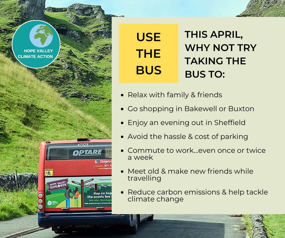 HopeClimate's tweet image. Thanks for being part of our #Usethebus fortnight. How did you get on? We hope you gave it a go and found it a stress-free and enjoyable way to travel. See you on a Hope Valley bus soon!