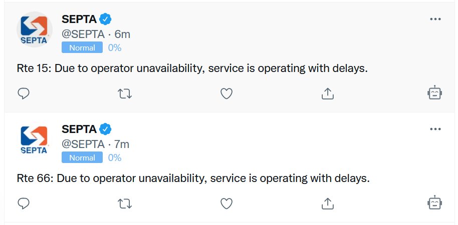 Mrele11's tweet photo. @NYCTSubway Seeing a lot of crew shortages in NYC and Philly this morning. @capntransit @PatcoWatchers https://t.co/SNaeGP7Pf6