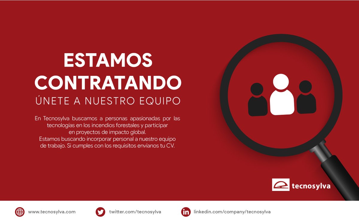 tecnosylva's tweet photo. Estamos contratando!! 

Hemos publicado dos puestos para trabajar con tecnología @Esri_Spain , un #gedodeveloper experto en la API de Java Script y un Administrador de servidores cartográficos.

Consultad nuestra web https://t.co/fQmHWZPKHq
O Infojobs https://t.co/vrJP1zN9gg https://t.co/qYc0wWMEnV