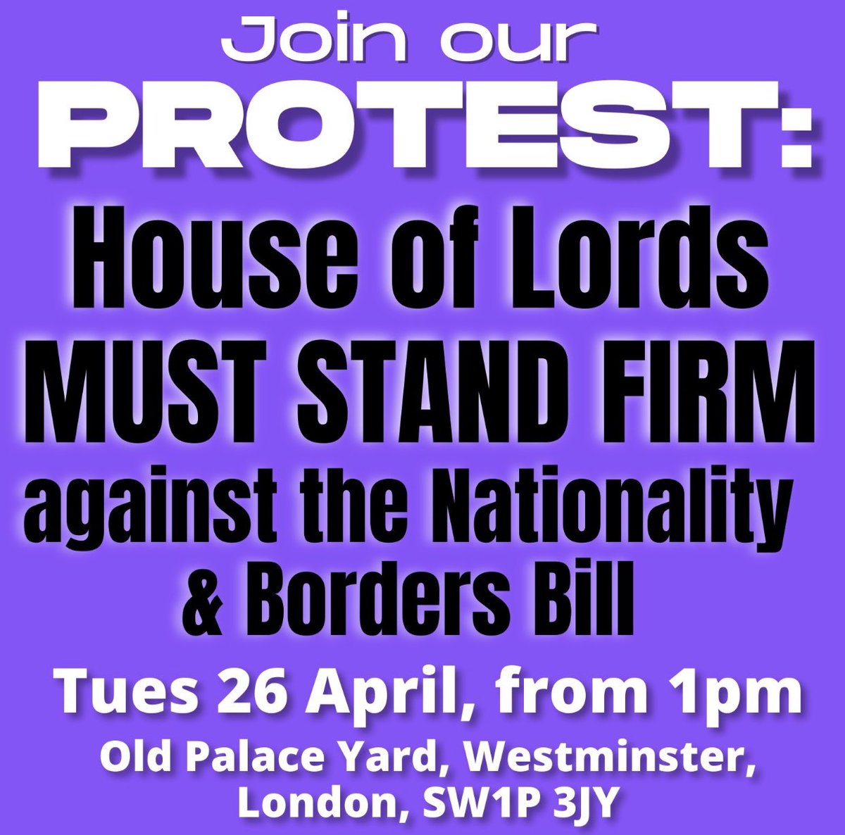 killthebill_1's tweet photo. Join Women of colour global strike, standing against #NationalitiesAndBoardersBill , outside House of Lords on Tuesday 26th April, 1pm. @woc_gws #RefugeesWelcome #Stopnabb #refugee https://t.co/V7aUPKwh2L