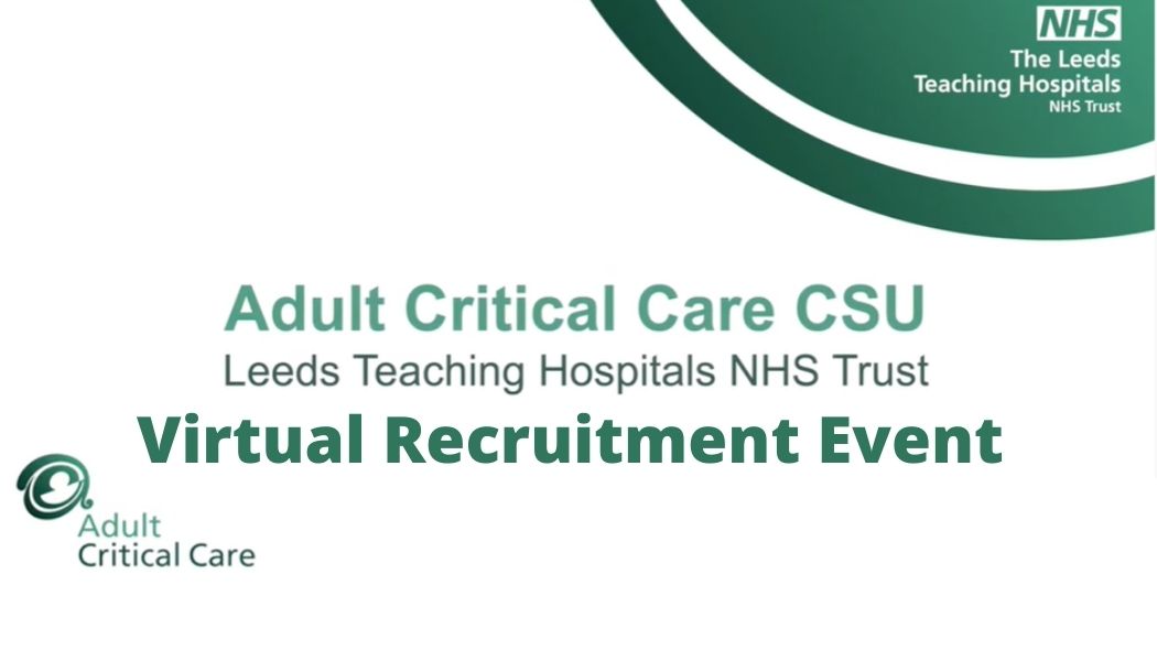 Come and meet our friendly team to find out more about the roles, responsibilities and successes in Adult Critical Care!

Click the link below to register your place at our virtual recruitment event for FREE!

4th May at 1pm -
eventbrite.co.uk/e/virtual-adul…