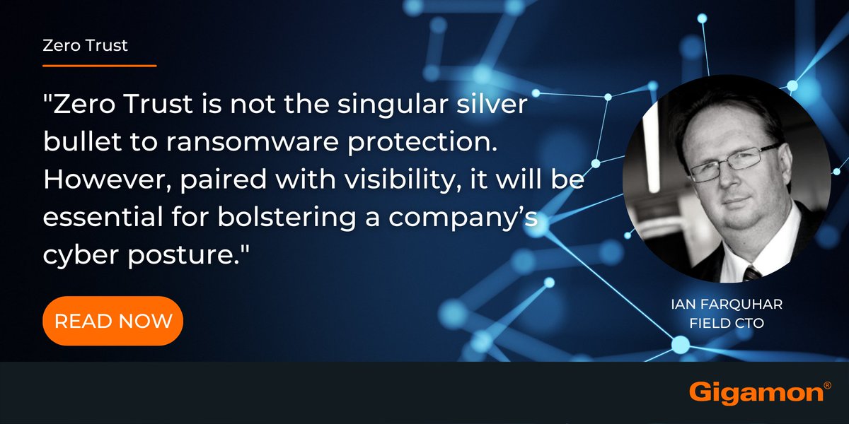Wie genau hilft eigentlich Zero Trust Organisationen dabei, sich vor Ransomware zu schützen? Ian Farquhar, Field CTO bei Gigamon, hat im #InternationalSecurityJournal auf die Bedeutung von #ZeroTrust und #DeepObservability hingewiesen. ow.ly/2phq50IKnQb #GigamonDE