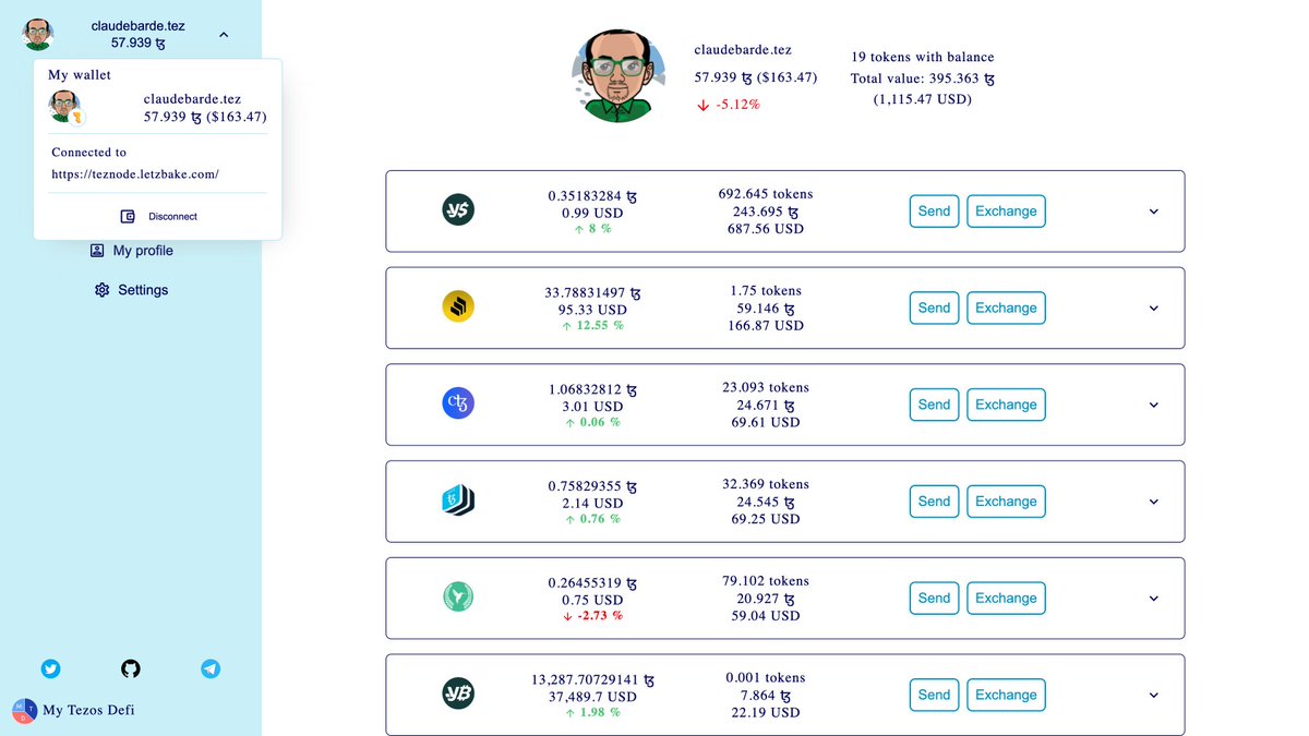 My Tezos DeFi tweet media