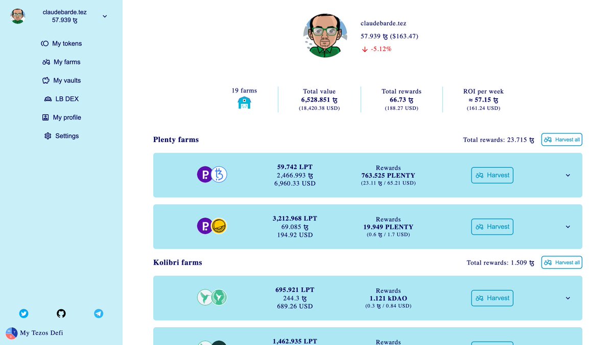 My Tezos DeFi tweet media