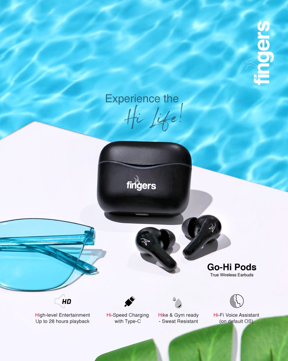 FingersIndia's tweet photo. Bring in super summer vibes by enjoying your favorite music by the pool with #FINGERS Go-Hi Pods 🌊
With added smart controls for calls and music - it's truly wireless and unbelievably effortless.
.
.
.
#TWSEarbuds #SummerTravelEssentials #MusicMood #TravelEssentials #PoolVibes https://t.co/jlTLUGUblf