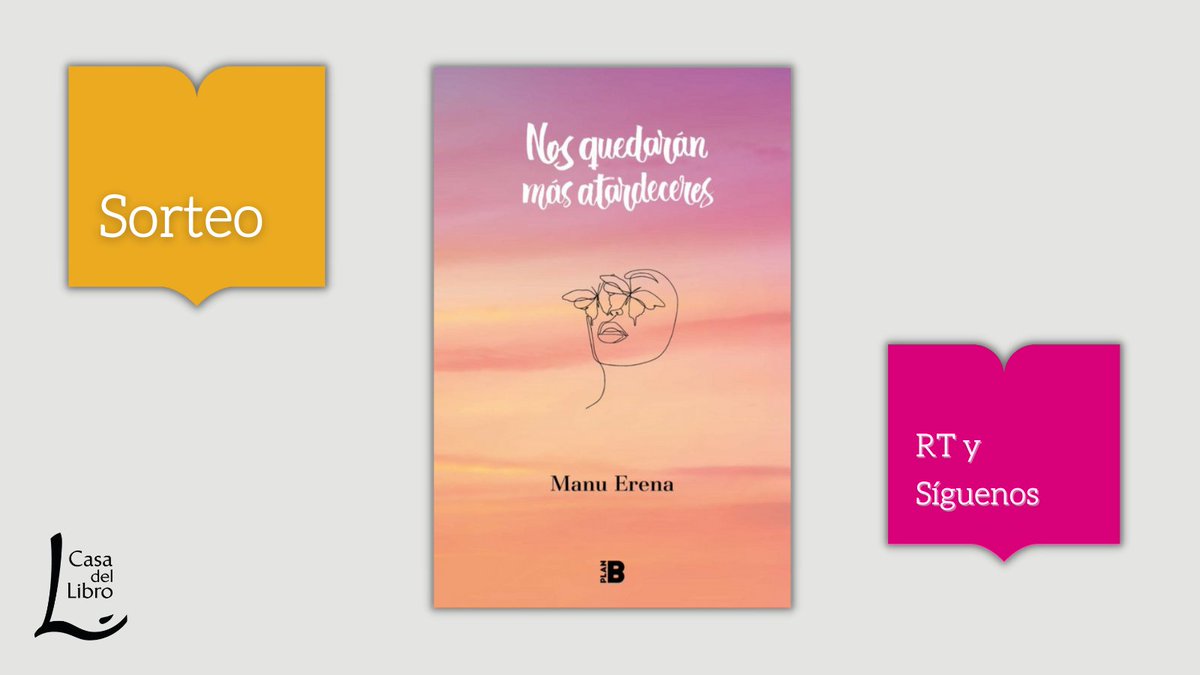 casadellibro's tweet photo. 📚 SORTEO 📚

Sorteamos cuatro ejemplares del libro "Nos quedarán más atardeceres" firmados por Manu Erena ✍️ ¿Quieres uno?

1️⃣ Síguenos
2️⃣ RT

BBLL: https://t.co/GXcZcak2Qo @penguinlibros https://t.co/OeBVo3aeed