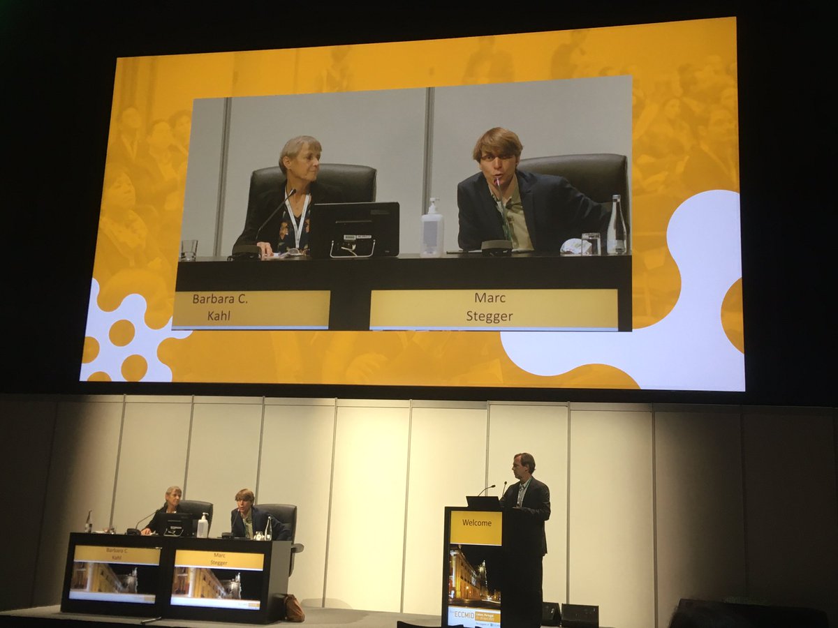 Very interesting session on severe S. aureus infections hosted by <a href="/MarcStegger/">Marc Stegger</a> and Barbara Kahl at #ECCMID2022