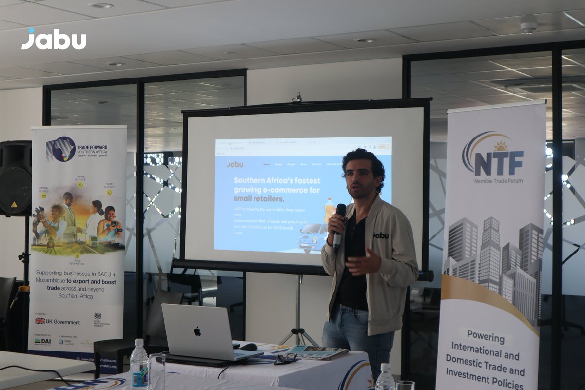 JabuLogistics's tweet photo. Last Thursday, JABU attended the launch of the Namibia Trade Forum’s first e-commerce engagement in partnership with Trade Forward Southern Africa “Positioning e-commerce as an enabler for trade”. (1/4)
#JABU #WeDeliverGoodLuck #Ecommerce #ExportTradeStartsHere #FMCG #JABUZone https://t.co/UrKXxmVQQh