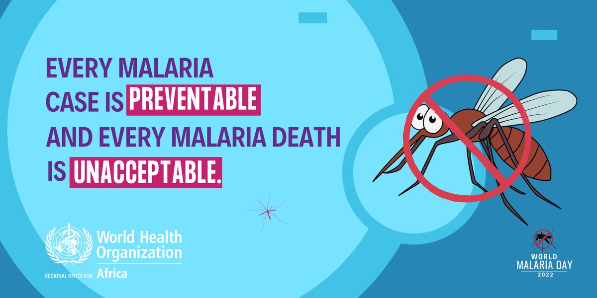 WHO African Region (@whoafro) on Twitter photo 5 facts about #malaria:
🦟 Today is #WorldMalariaDay.
🦟 Malaria killed an estimated 627,000 people in 2020.
🦟 96% of malaria deaths occur in the <a href="/WHO/">World Health Organization (WHO)</a> African Region.
🦟 Children under 5 years old are the most vulnerable group.
🦟 We must achieve a malaria-free #Africa. 5 facts about #malaria:
🦟 Today is #WorldMalariaDay.
🦟 Malaria killed an estimated 627,000 people in 2020.
🦟 96% of malaria deaths occur in the <a href="/WHO/">World Health Organization (WHO)</a> African Region.
🦟 Children under 5 years old are the most vulnerable group.
🦟 We must achieve a malaria-free #Africa.