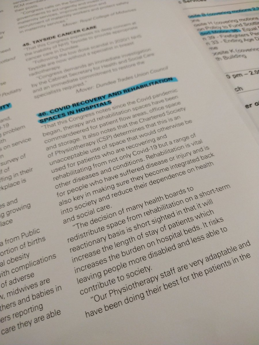 Claire Craig (she/her) (@clairecraig_pt) on Twitter photo #STUC22 #stuc125 <a href="/CSPScot/">CSP Scotland</a> will be moving motion 46 this pm on covid recovery,highlighting loss of hospital rehab spaces to storage&office spaces. Rehab is key to reach personal potential,improve quality of life&reduce dependence on health& social care.We all have a #righttorehab #STUC22 #stuc125 <a href="/CSPScot/">CSP Scotland</a> will be moving motion 46 this pm on covid recovery,highlighting loss of hospital rehab spaces to storage&office spaces. Rehab is key to reach personal potential,improve quality of life&reduce dependence on health& social care.We all have a #righttorehab