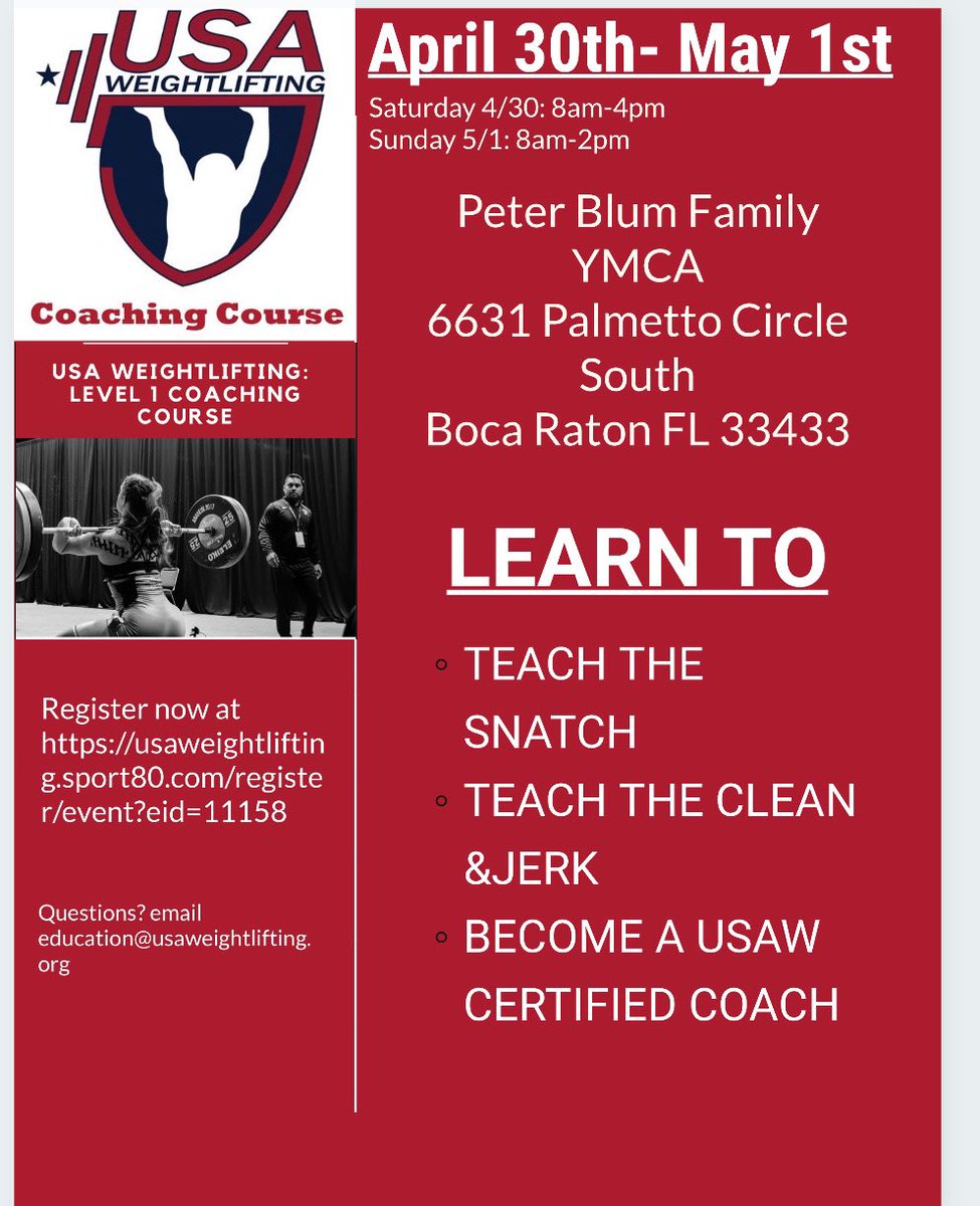 StuckyMicah's tweet photo. Still a few days left to register. Don’t miss out on this opportunity to enhance your coaching knowledge
Link to register ⬇️
https://t.co/LS0wVyQ9NW
#weightlifting #sportsperformance #coachingknowledge #coachingtoolbox #snatch #clean #jerk https://t.co/2rLOlhvtCN