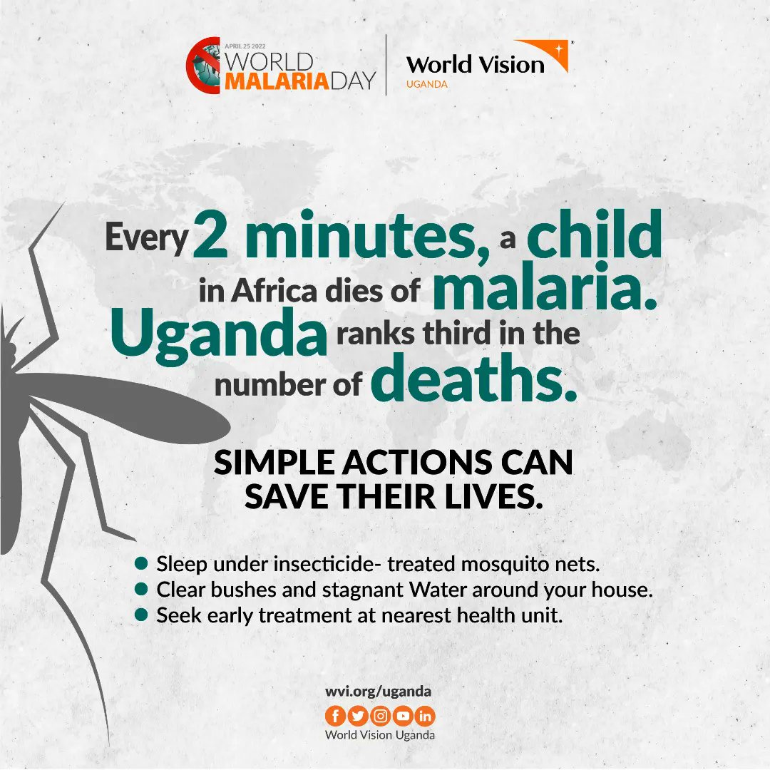 Malaria is one of the leading causes of infant mortality in Uganda. World Vision’s health programs aim to protect them from diseases like malaria by providing families with insecticide-treated mosquito nets and indoor residual spraying.  

#WorldMalariaDay2022 #ZeroMalariaDeaths