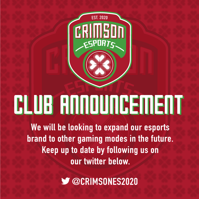 Crimson eSports are set to look at expanding the eSports into different games and platforms. 

Our aim is for the following,

NBA 2K Pro Team
F1 eSports Team 
Call of Duty Team
FIFA UT Players

If you wish to be apart of Crimson eSports, comment below, and we shall message you ♥️