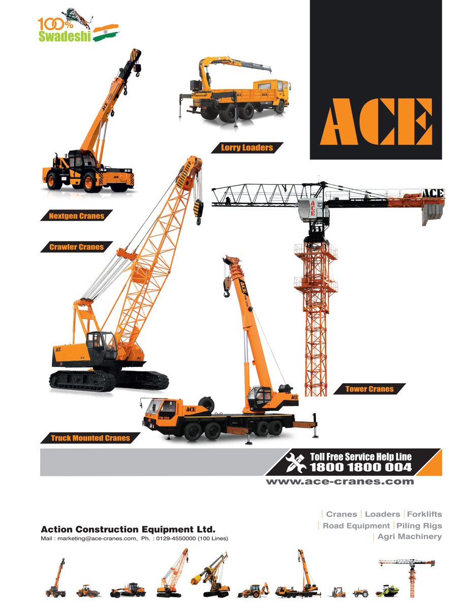cecr_live's tweet photo. Market leaders in Mobile Cranes & Tower Cranes.
@AceCranesIndia
#ACECranes #acebackhoeloader #phantombackhoeloade #concretequipment #construction #concretequipment #concreteconstruction #civilconstruction #constructionequipment #cranes https://t.co/zjrN7gQPb4