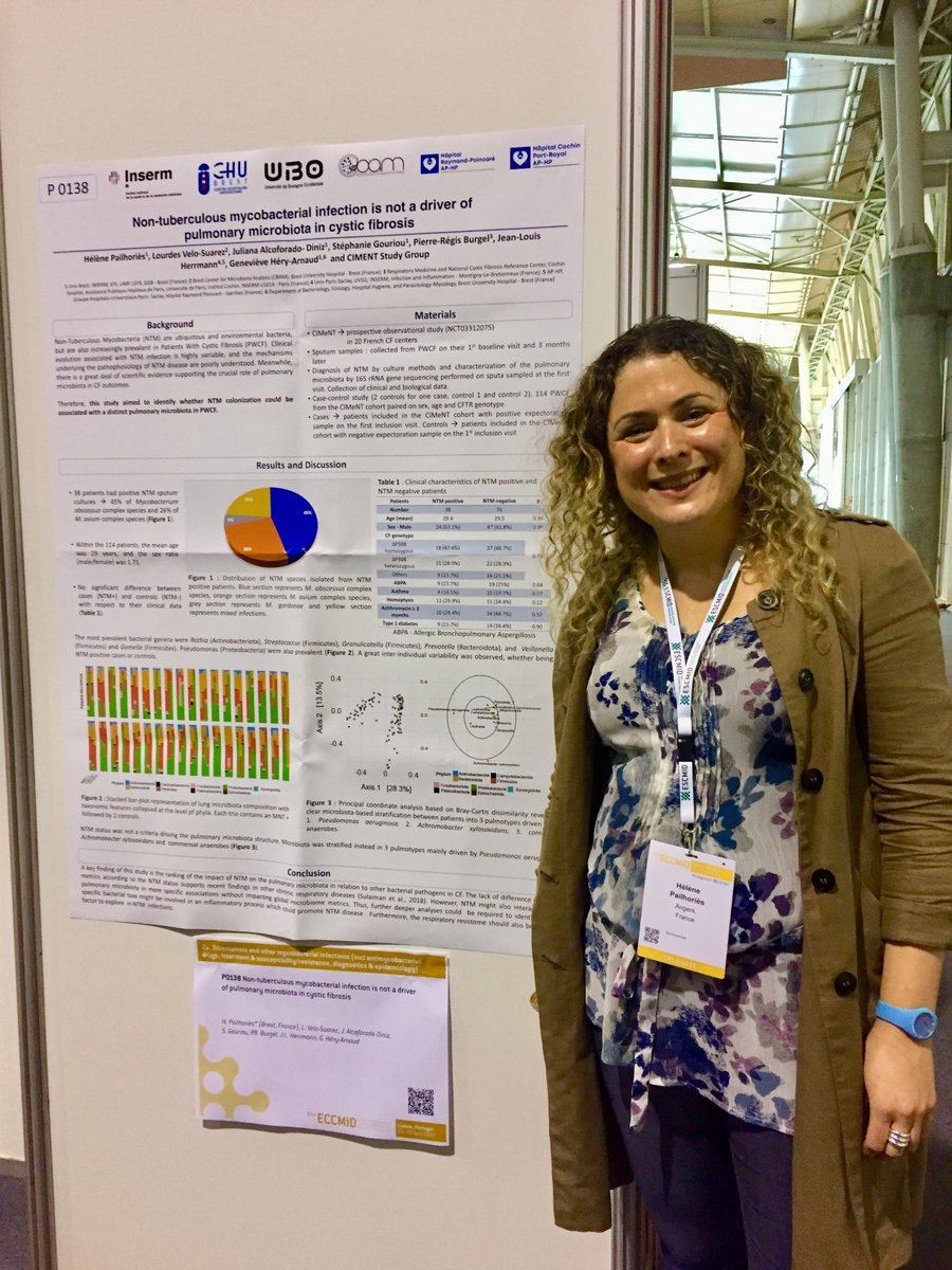 #ECCMID2022 #NTM🫁 
<a href="/eilaynis/">hélène pailhoriès</a> presenting the preliminary results of the CIMeNT_omics study the impact of non tuberculous mycobactera infection on #LungMicrobiota in CF. 
Happy to be part of this great consortium gathering @CHRU_Brest <a href="/APHP/">Assistance Publique – Hôpitaux de Paris (AP-HP)</a> <a href="/Inserm/">Inserm</a> <a href="/jl_herrmann/">Jean-Louis Herrmann</a>