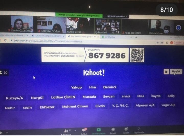 Okulumuz öğretmeni <a href="/cimen_lutfiye/">Lütfiye AKKIZ</a> Lütfiye Cimen'in ortağı olduğu "Oyun Arkadaşım Olur Musun?" adlı etwining projesi 23 Nisan özel öğrenci webinarı ile projedeki Türk ve yabancı ortak öğrencilerin katılımıyla "Çocuk Bayramı"kutlanarak Kahoot web2 aracı ile online oyun oynandı.