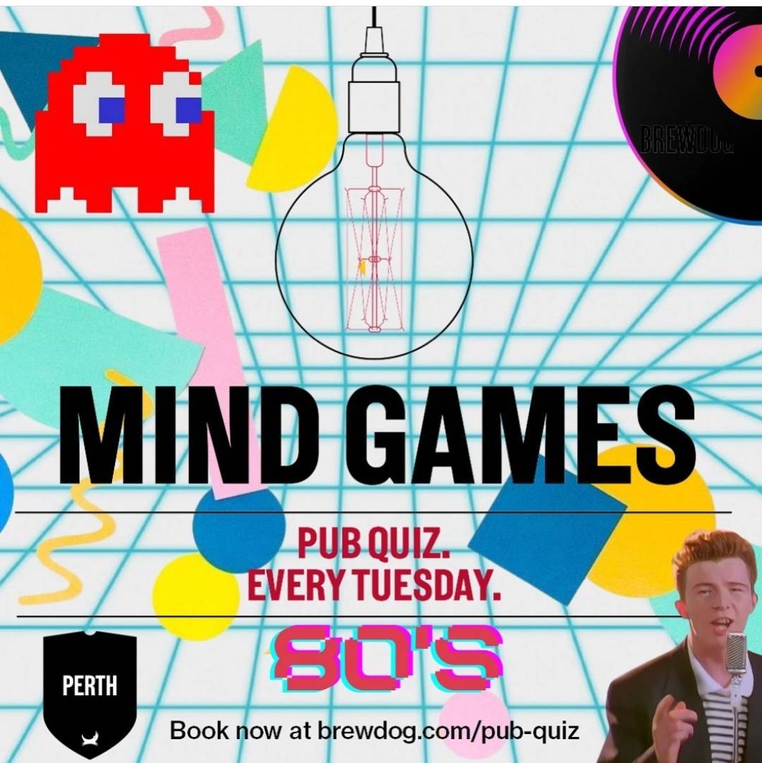 BrewDogBarPerth's tweet photo. We’re going back to the 80s 🕺🪩

Join us on Tuesday for our flashback MIND GAMES where we’re going all out 80s!! 📺💡

Book your team online or give us a bell on 01738 627756 😛

#quiz #pubquiz #mindgames #brewdog #beer #80s #80squiz #1980 https://t.co/nvpRdsMCxY