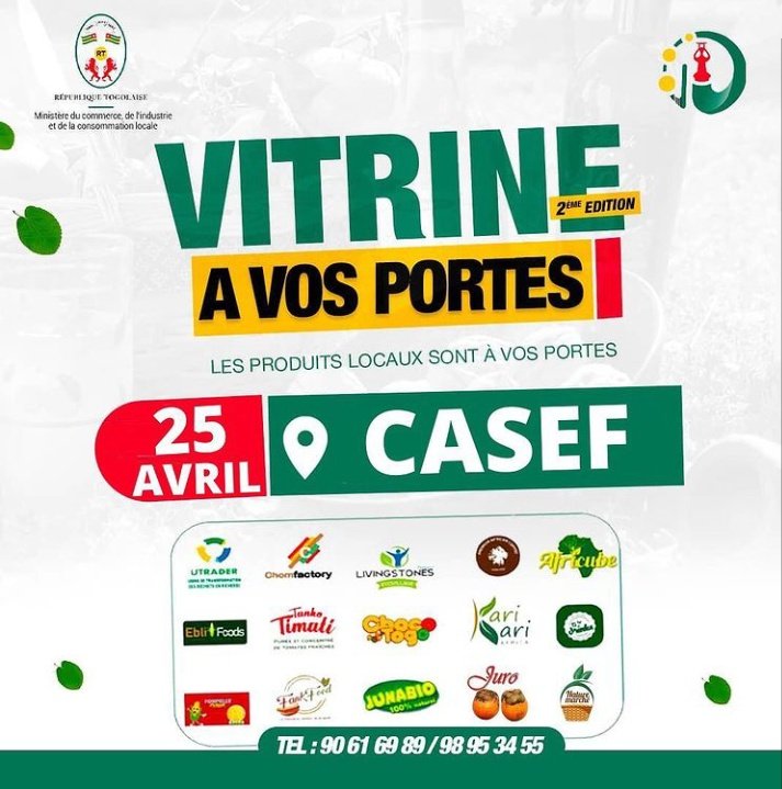 Retrouvez nous au CASEF à partir de midi pour faire le plein d'approvisionnement des produits locaux ❤️🇹🇬 #tginfos #TgTwittos