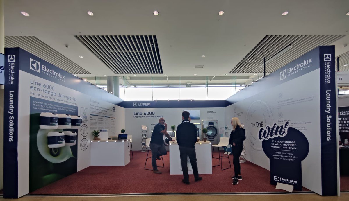 Day 2 of #CleanEx2022 is in full swing!

Come visit <a href="/ElectroluxProUK/">Electrolux Professional UK & Ireland</a> on stand 40 and enter our competition to win your very own myPRO XL washer and dryer! 🙌

#Laundry <a href="/megevents/">MEG Events</a>