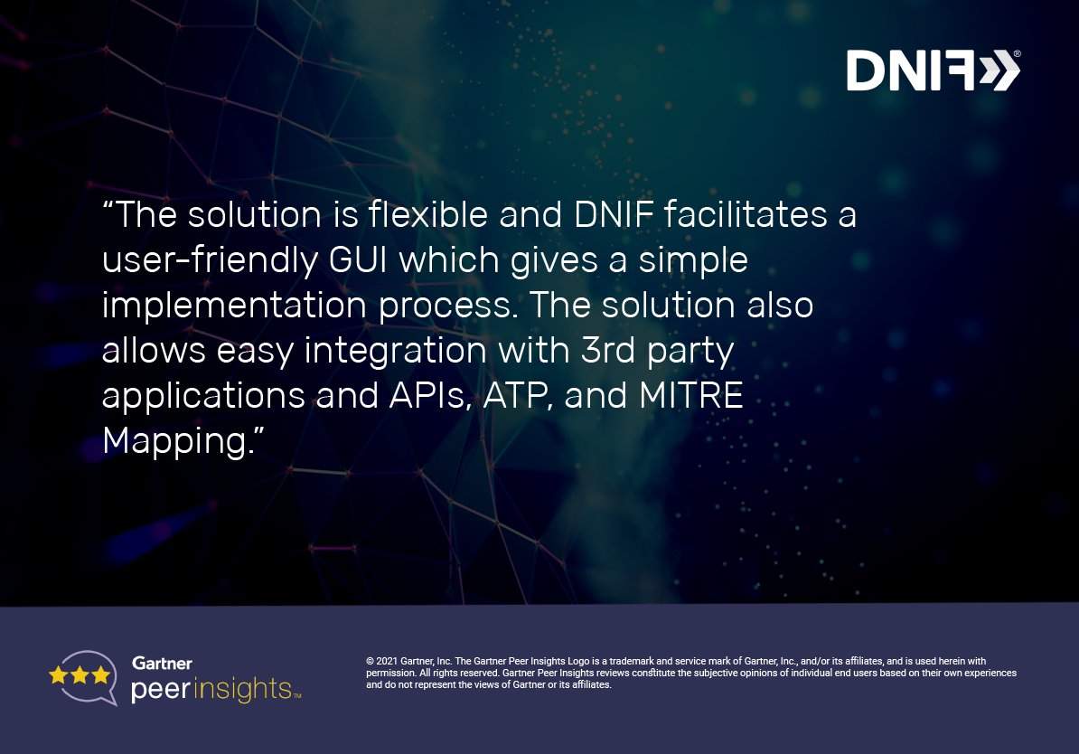 dnifHQ's tweet photo. Here's a perfect 5-star review for DNIF HyperScale on #GartnerPeerInsights!

Know more: https://t.co/zyPNhoFnAx

#DNIF #GartnerReview #Testimonials #GoHyperScale #SIEM #CustomerSuccess #EnterpriseIT https://t.co/az44BGn4YJ