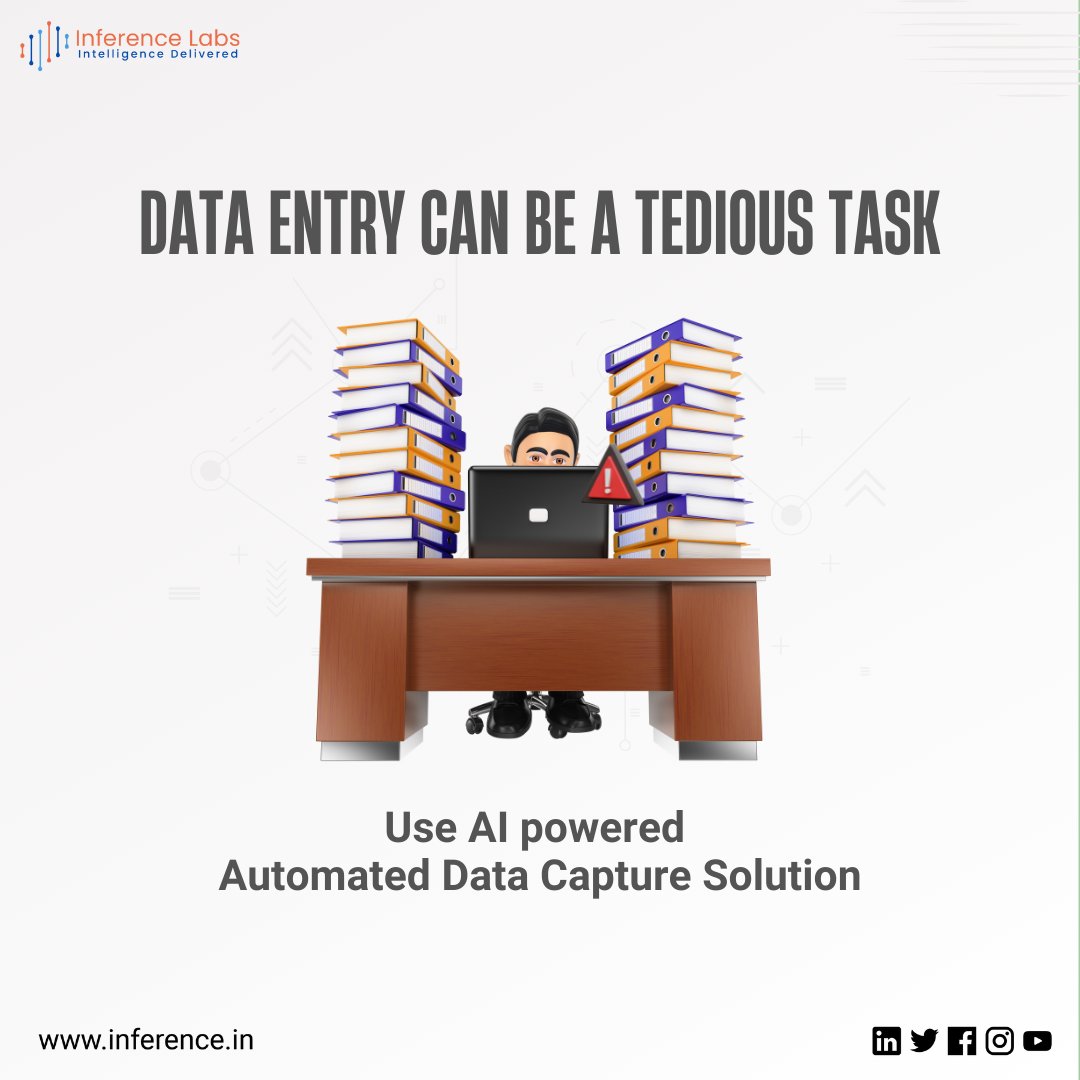 InferenceLabs's tweet image. Data entry is a tedious task!
Head over to the link below and schedule a discovery session to find out how Inference Labs can help you reduce your processing time..
inference.in/pdf-extraction…
#pdf #pdfextraction #ai #InferenceLabs #invoice #PurchaseOrder #invoicedataentry #DataEntry