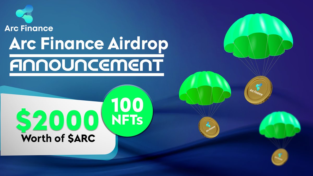🚀 Airdrop: Arc Finance
💰 Value: $1,600 $ARC &amp; 100 NFT's
👥 Referral: $400 $ARC
📅 End Date: 30th April, 2022

Talk with the Telegram Bot
t.me/ArcFinanceAird…

#Airdrop #Crypto #Airdrops #cryptocurrency #giveaway