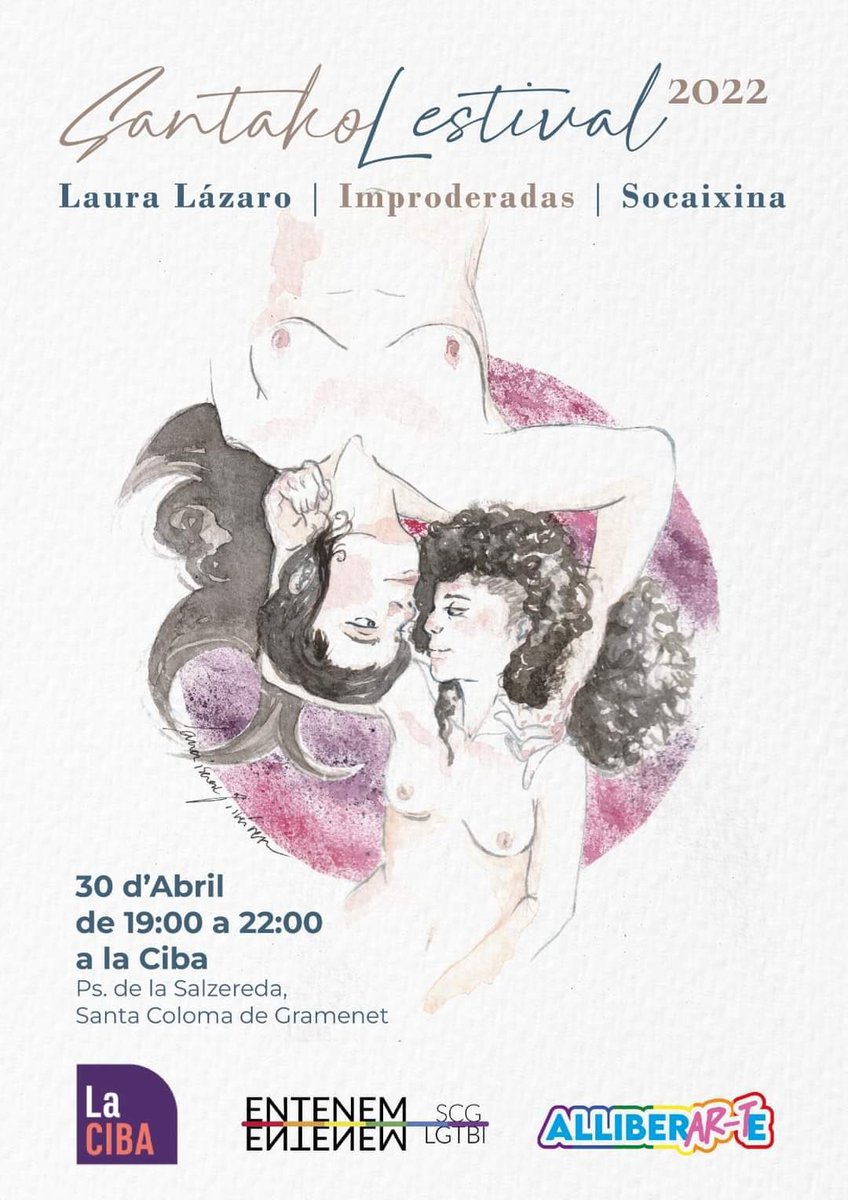Entenem_SCLGTBI's tweet photo. 🏳️‍🌈 👩‍❤️‍💋‍👩 Con motivo del Día de la Visibilidad Lésbica, volvemos con el 𝗦𝗮𝗻𝘁𝗮𝗸𝗼 𝗟𝗘𝗦𝘁𝗶𝘃𝗮𝗹 𝟮𝟬𝟮𝟮 el próximo Sábado 30 de Abril a las 19:00h en @lacibascg .

ENTRADA LIBRE! https://t.co/HRyPngI43Y
