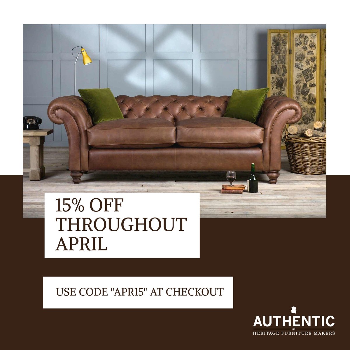 AuthenticFurn's tweet photo. 15% Off Through-Out April.
Just use code "APR15" at checkout.

https://t.co/kFSX8eXS3u

#furniture #deals #sofa #leather https://t.co/RkCr3V6Hc1