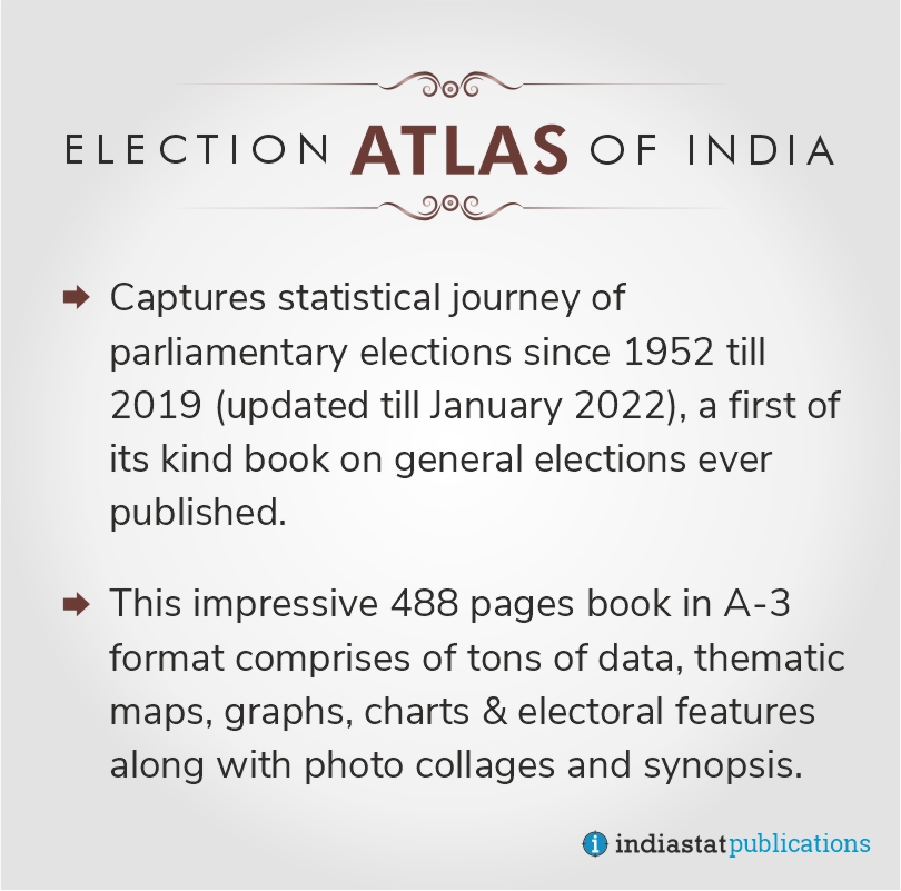 Indiastats's tweet photo. Book Released today:Election Atlas of India - a first-of-its-kind atlas on India’s elections covering journey of parliamentary elections from the 1st Lok Sabha in 1952 to the 17th Lok Sabha in 2019.
View sample/order online https://t.co/LxiYc4EOcY
#ElectionAtlasOfIndia #Elections https://t.co/GV00F9y03K