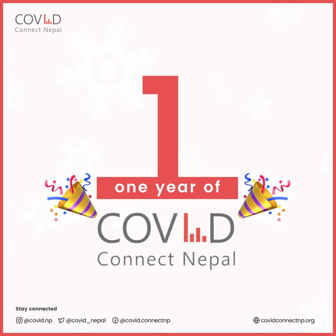 Thanks everyone for being part of the Covid Connect Nepal and constantly supporting us.
Happy 1 year of COVID CONNECT NEPAL!
We look forward to more support and co-operation from everyone! 
Thank you again.