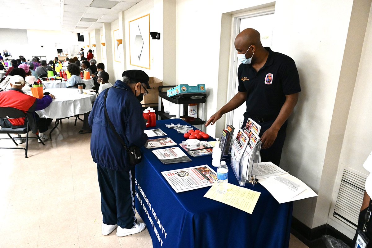 This morning <a href="/PGFDFireChief/">Chief Tiffany Green ( retired )</a> Tiffany Green along with #PGFD personnel attended State Senator Joanne C. Benson’s Route 202 Coalition meeting to speak about upcoming #PGFD events, share safety tips &amp; talk with residents.