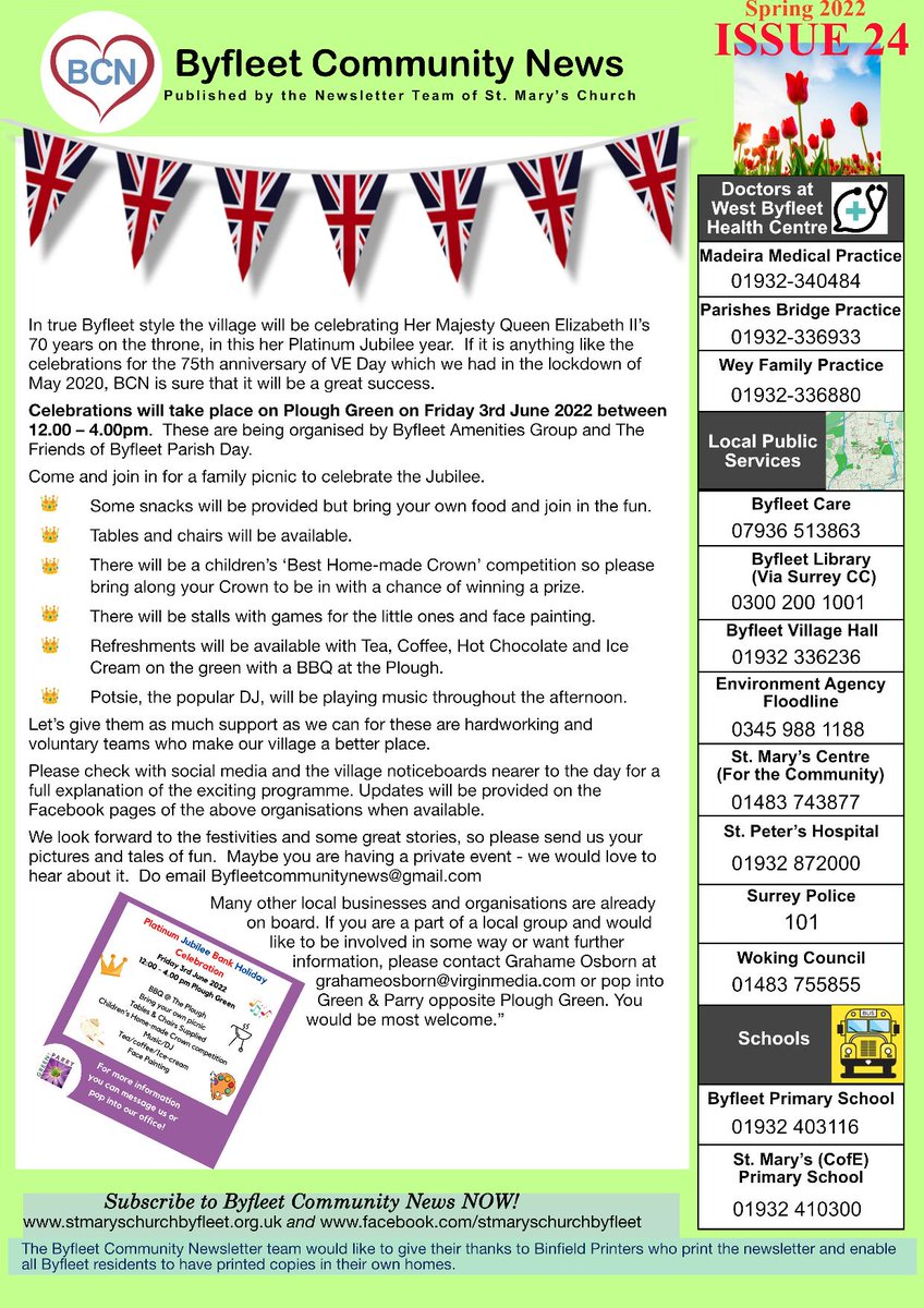 BCNewsletter's tweet image. Byfleet Community Newsletter 24 - mailchi.mp/ce693af70d49/b…