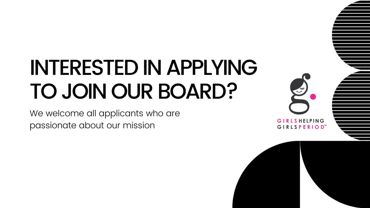 GirlsHelpingGirlsPeriod (@ghgperiod) on Twitter photo <a href="/GHGPeriod/">GirlsHelpingGirlsPeriod</a> is excited to expand our Board! We are particularly interested in candidates that have experience in finance, fundraising, communications and branding, nonprofit management and operations. Previous board experience preferred, but not required. <a href="/GHGPeriod/">GirlsHelpingGirlsPeriod</a> is excited to expand our Board! We are particularly interested in candidates that have experience in finance, fundraising, communications and branding, nonprofit management and operations. Previous board experience preferred, but not required.