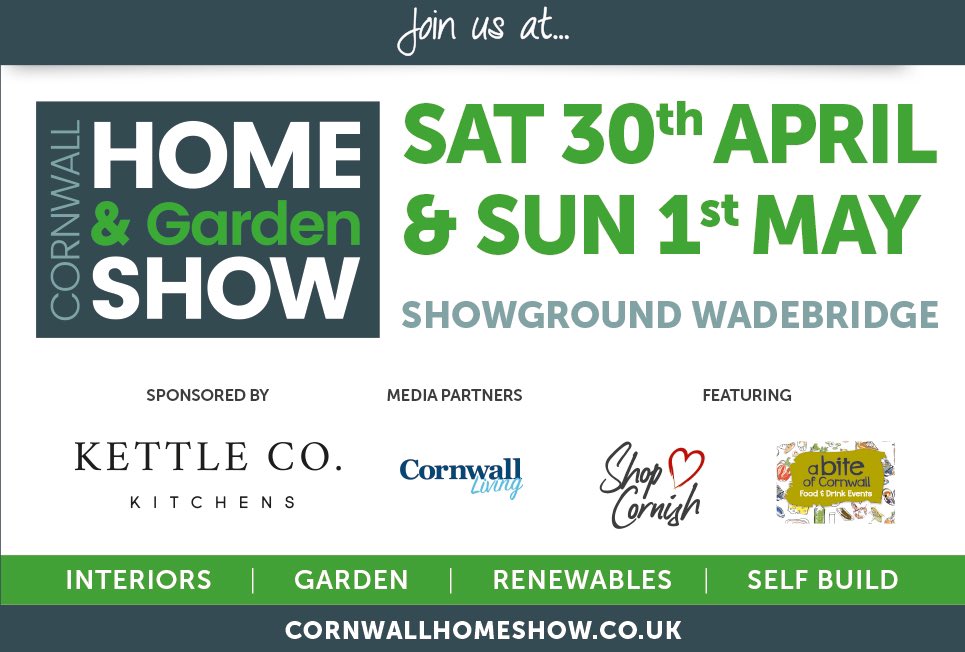 SMART are at the Cornwall Home &amp; Garden Show this weekend so make sure to come visit us!

Saturday 10am-4:30pm 
Sunday 10am-4pm

Book your tickets now before they sell out!
cornwallhomeshow.co.uk/book-tickets/

#cornwallhomeandgardenshow #cornwallhomeandlifestyleshow #cornwallhomeshow