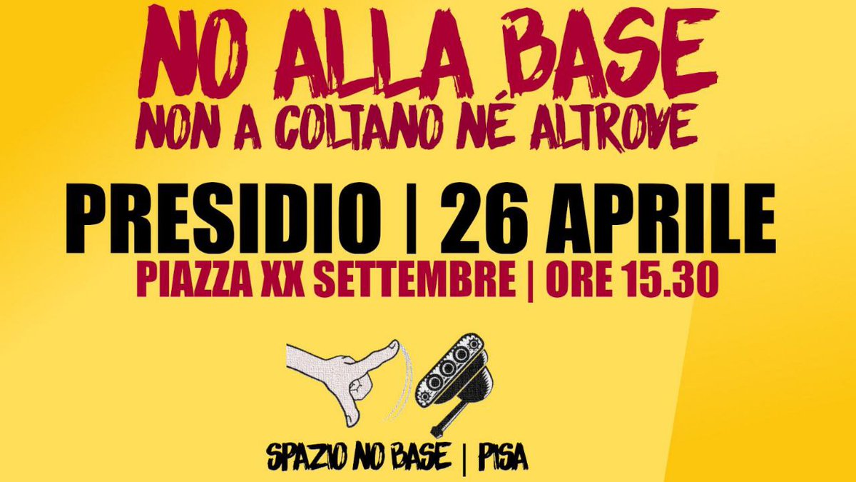 📣 NO alla #basemilitare a #Coltano né altrove! Domani 26 aprile saremo in Piazza XX Settembre a #Pisa per dire NO a questa idea sciagurata! 
Intanto leggete qui 👇
internazionale.it/essenziale/not…