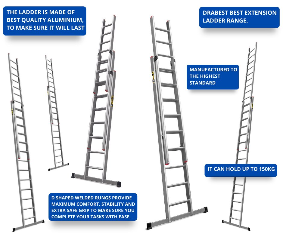 The DrabestUK Aluminium Push Up Ladders!!! 🤩

Check out all of the features!!! 🥳🥳🥳

Link to the product: drabestuk.com/products_drabe…

Check out our website: drabestuk.com

#drabestuk #ladders #sale #products #april #website #socialmedia #section #ladder #extensionladder