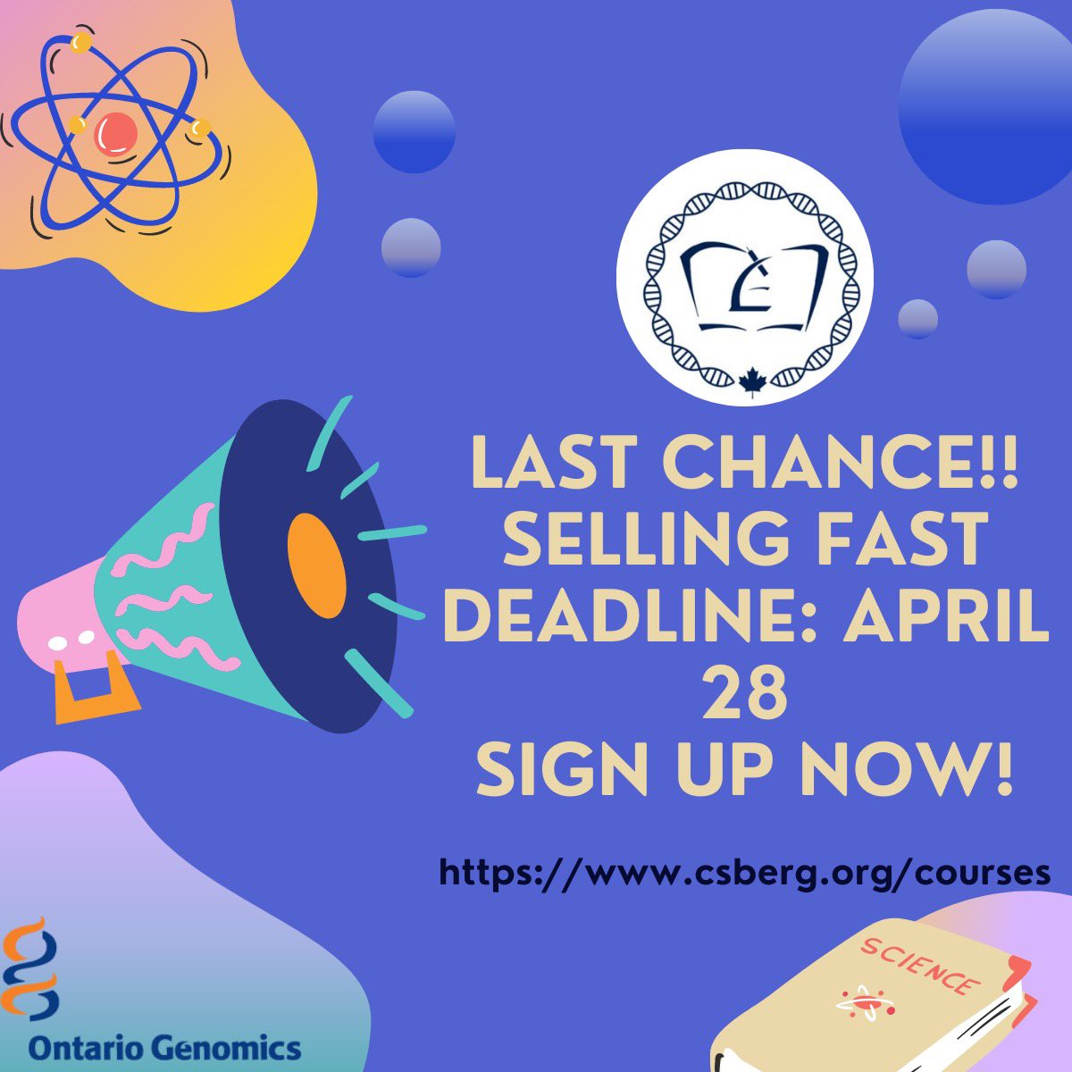 CSBERG📖 (@synbiocsberg) on Twitter photo 🚨🚨🚨Last chance to register!! 🚨🚨🚨
Reserve your spot at: csberg.org/course-enrollm…. 
#scientist #implementthelearning #drylab #scienceteam #innovationleadership #innovate #Canada #STEM #Entrepreneurship #saveyourspot #biotech #syntheticbiology #synbio 🚨🚨🚨Last chance to register!! 🚨🚨🚨
Reserve your spot at: csberg.org/course-enrollm…. 
#scientist #implementthelearning #drylab #scienceteam #innovationleadership #innovate #Canada #STEM #Entrepreneurship #saveyourspot #biotech #syntheticbiology #synbio