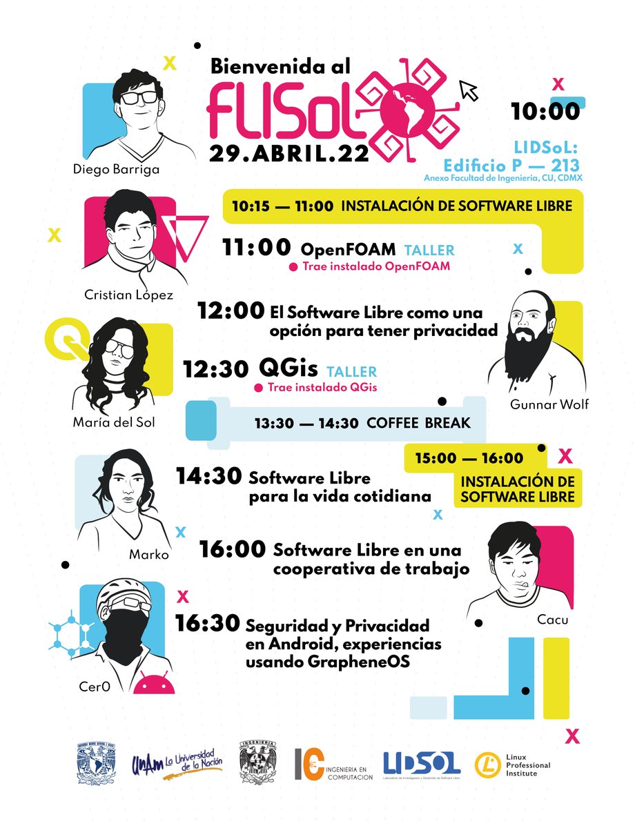 Faltan pocos días para el #FLISoL ¿Ya saben a qué charlas/talleres irán? 

Recuerden registrarse aquí 😁
forms.gle/QsdcCaf5rv5Wga…
